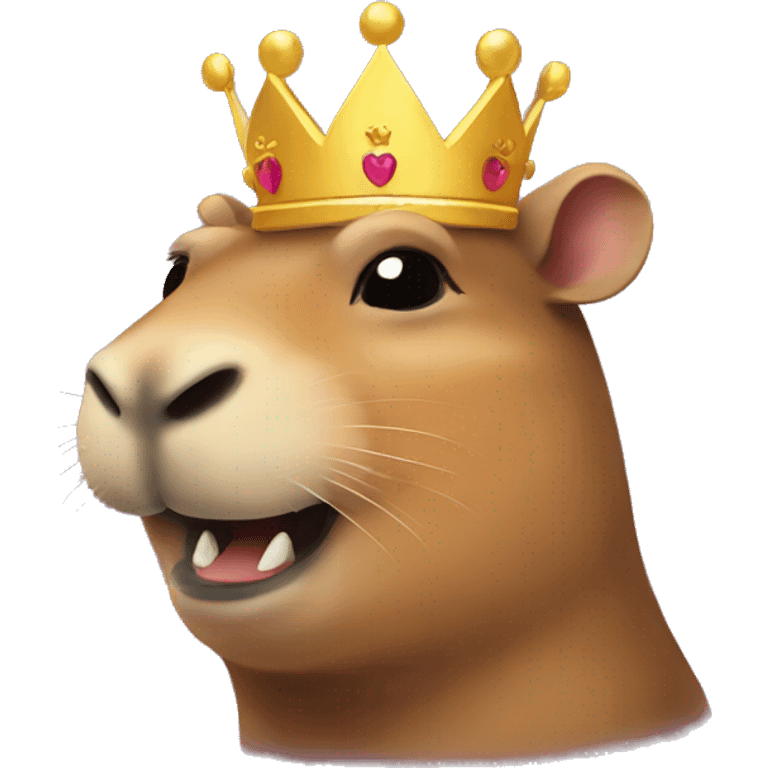 Capybara smiling with a crown  emoji