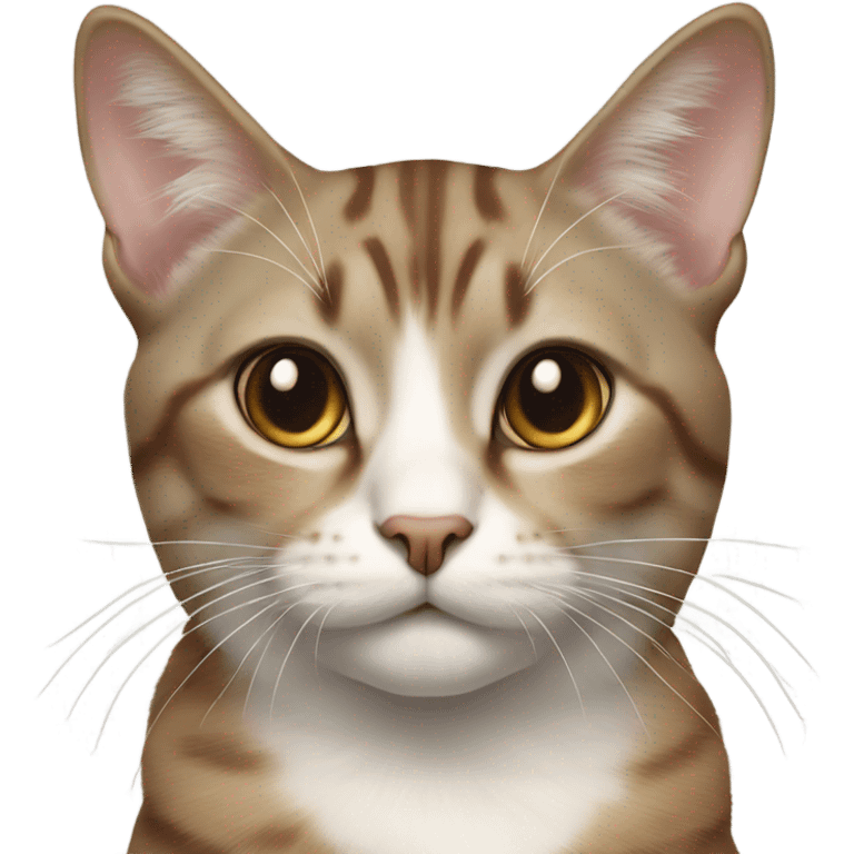 Realistic cat with beige brown and gray laying  emoji