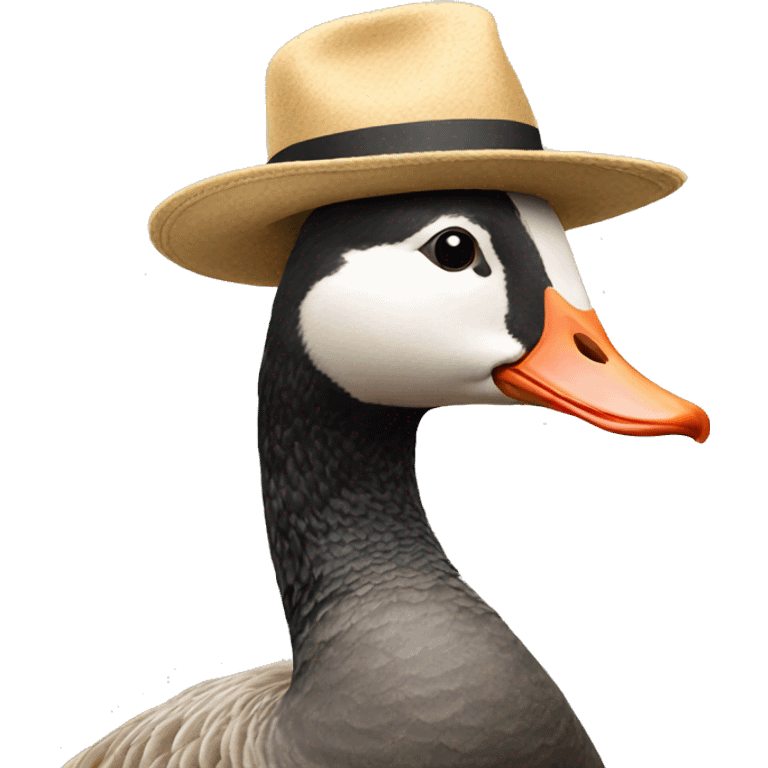 a goose with a hat emoji