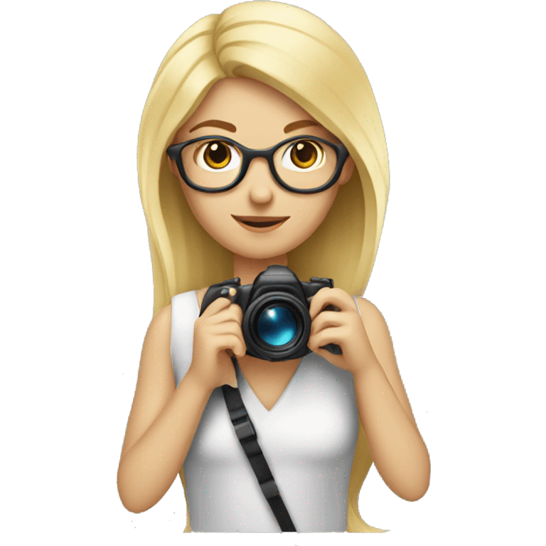 Blonde girl photographer  emoji