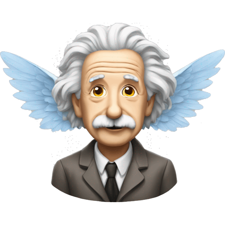 Albert Einstein with a pair of wings emoji