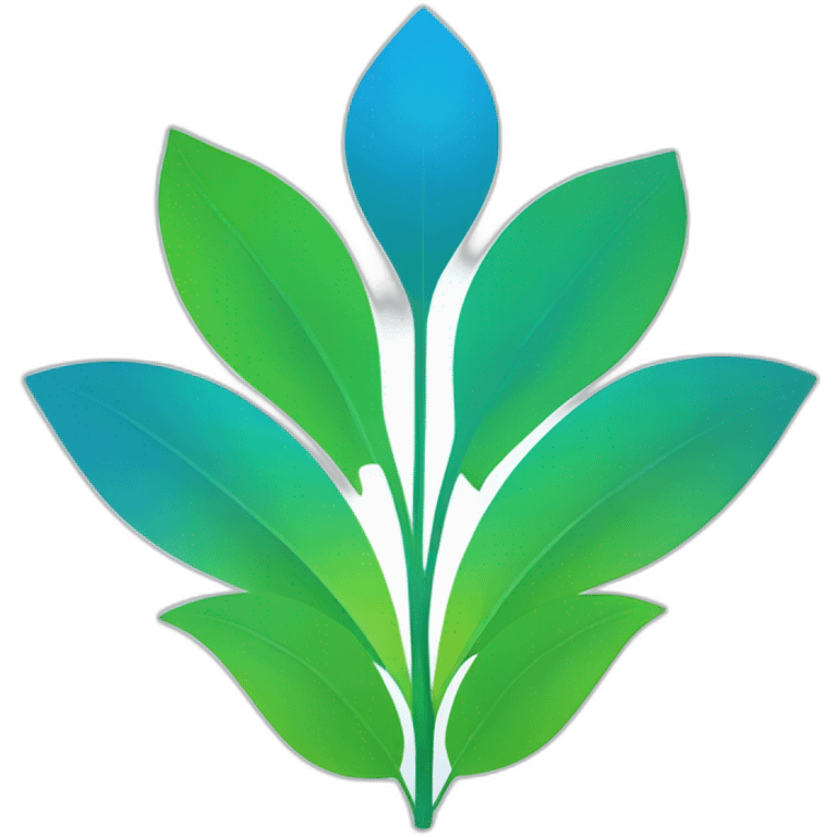 a minimalist blue 'E' (for Engie) emanating soft rays, with a green leaf subtly integrated into its design, emphasizing sustainable energy in a modern aesthetic. emoji