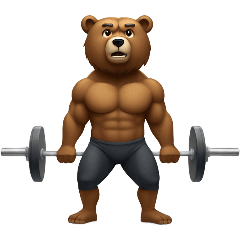 bear doing barbell squat emoji