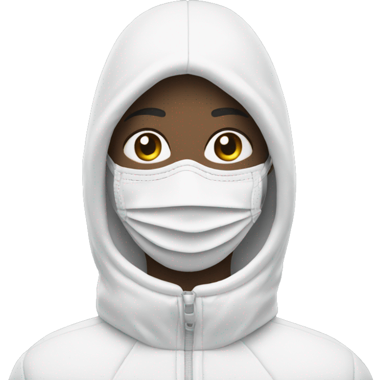 face mask wearing white gloves and white shoes emoji