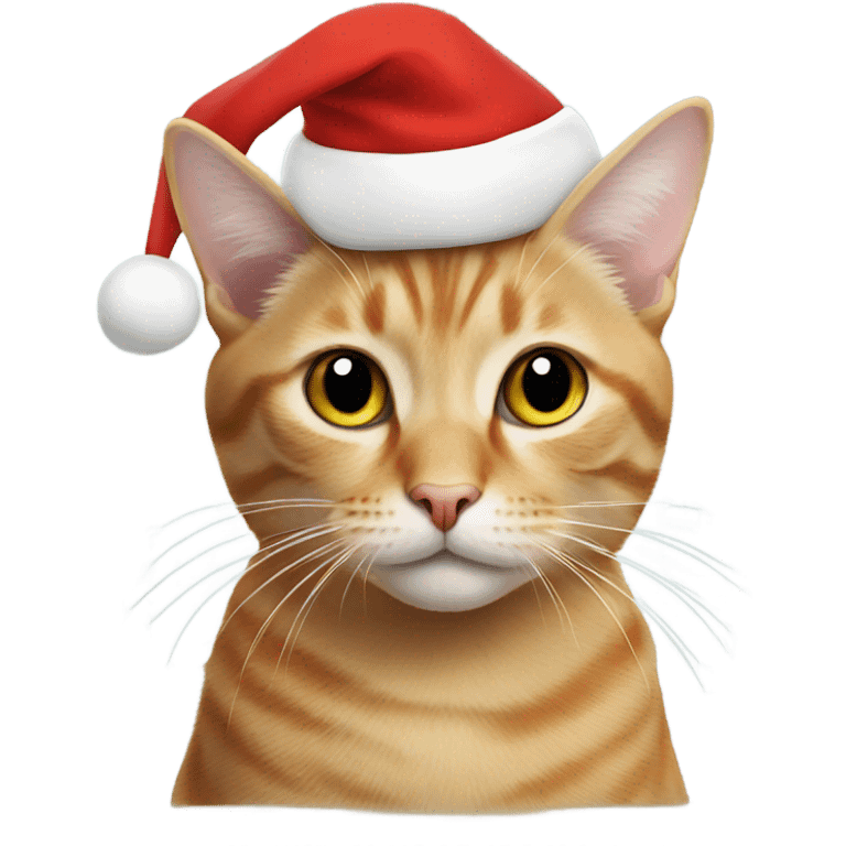 Cat wearing a Christmas hat  emoji