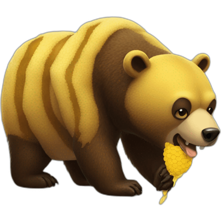 bear eating giant bee emoji