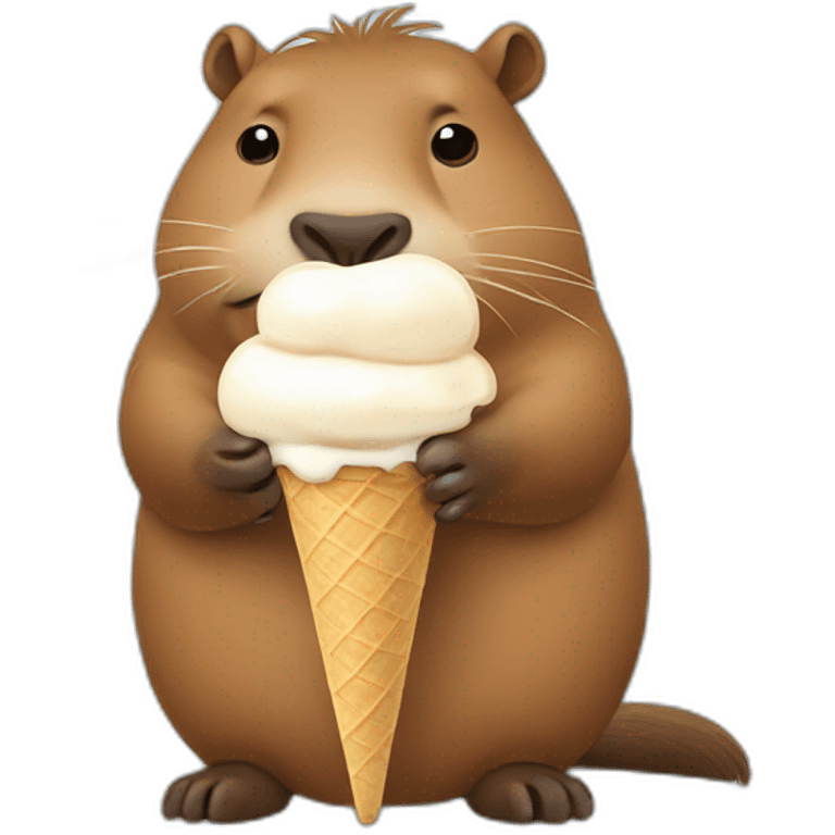 Capybara eat ice cream emoji