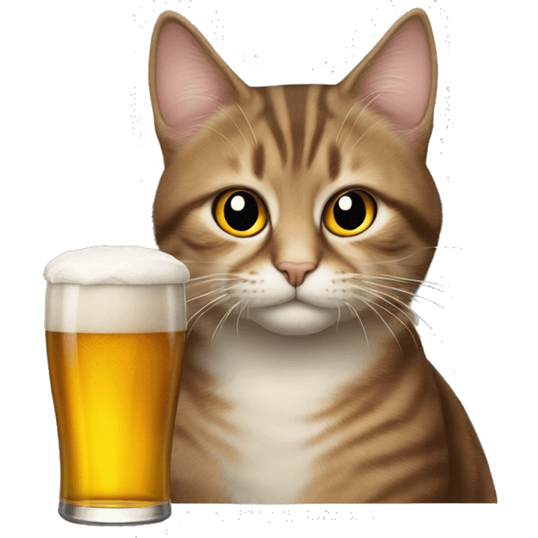 Gato com copo de cerveja emoji