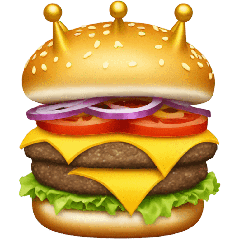 Hamburger wearing a crown emoji