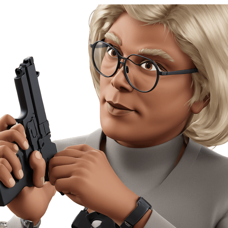 girl with gun and glasses emoji