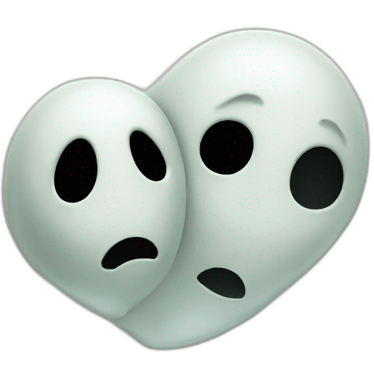 a female ghost and a male ghost kissing in a Ying and yang emoji