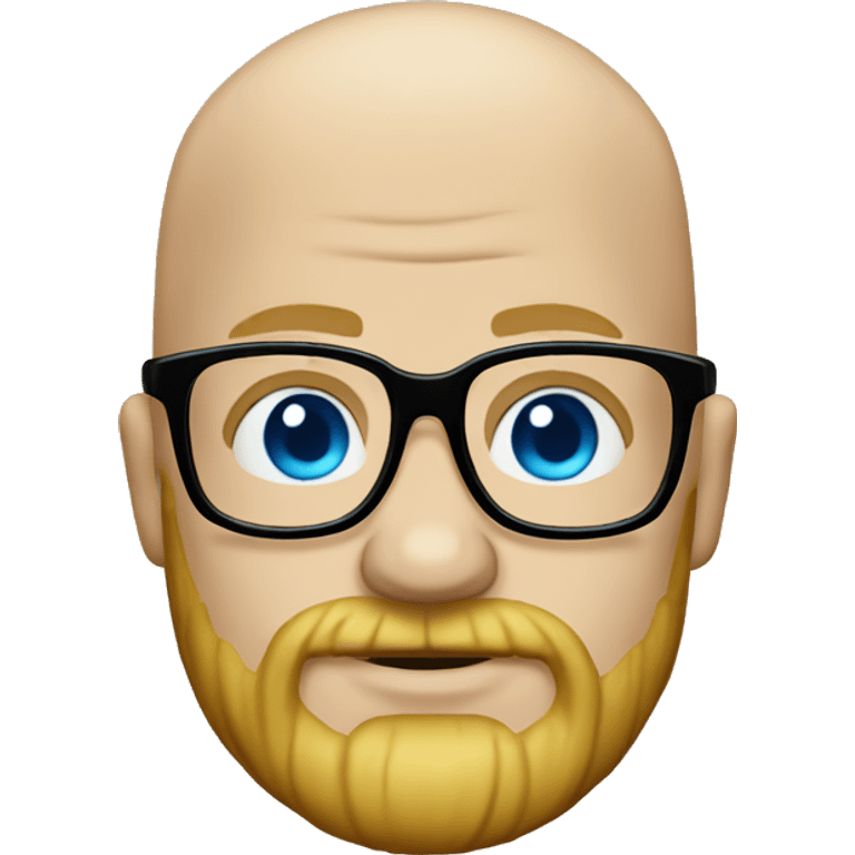 Bald guy long beard blonde hair blue eyes with glasses emoji