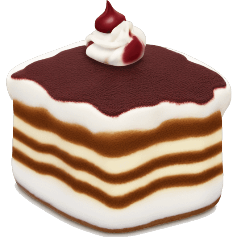 Burgundy colored tiramisu emoji