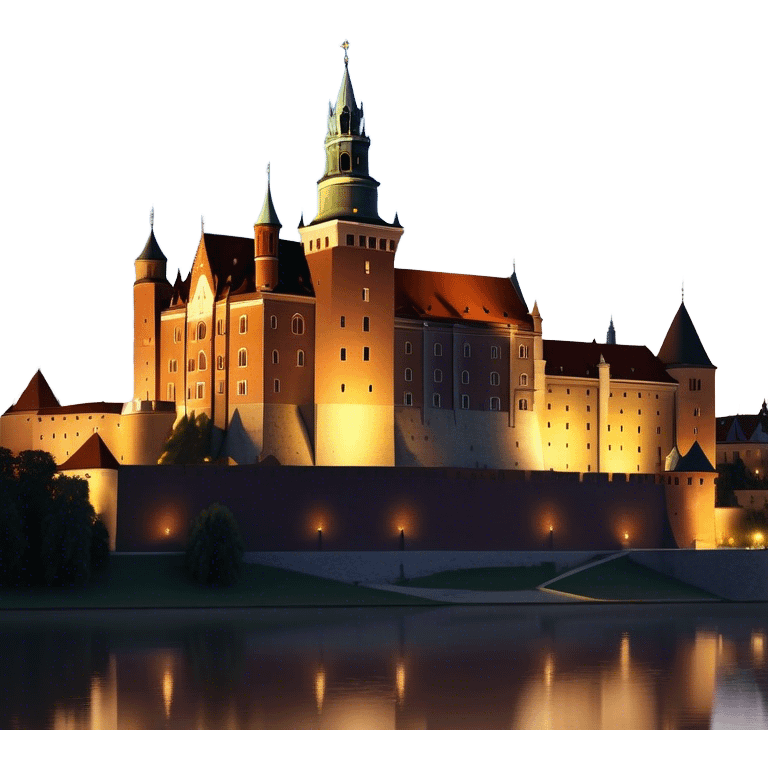 Cinematic Realistic Wawel Castle Landmark Emoji, depicted with the historic royal castle rendered with intricate detail and dramatic, majestic lighting. emoji