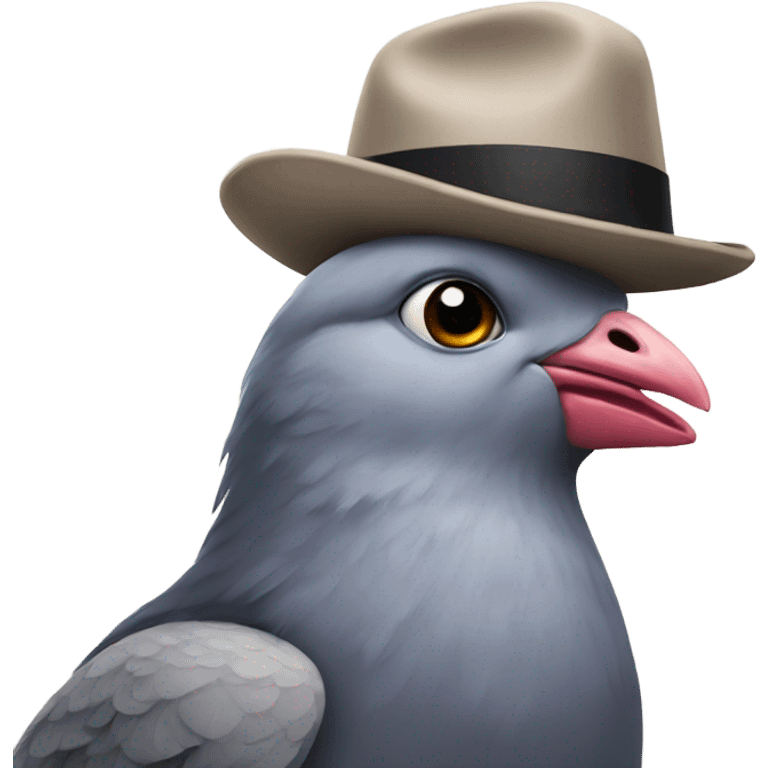 bird with a pigeon hat emoji