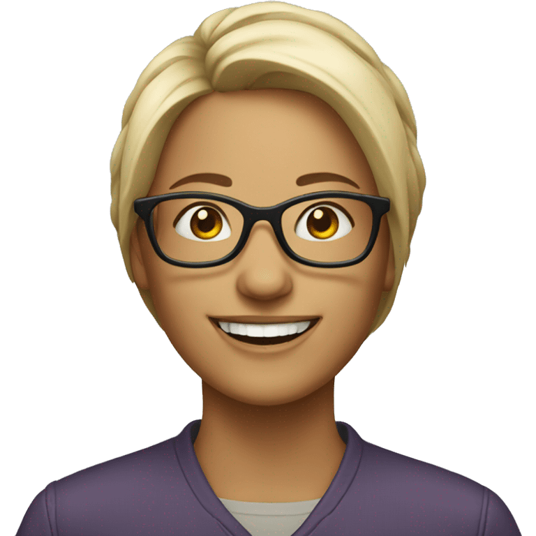 smiling woman with glasses emoji