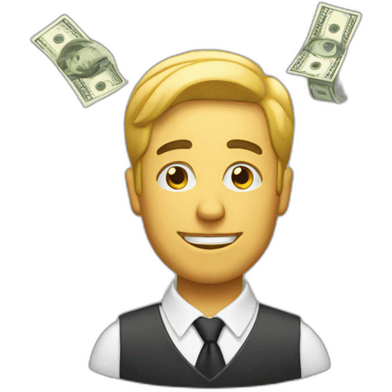 man with money behind him emoji