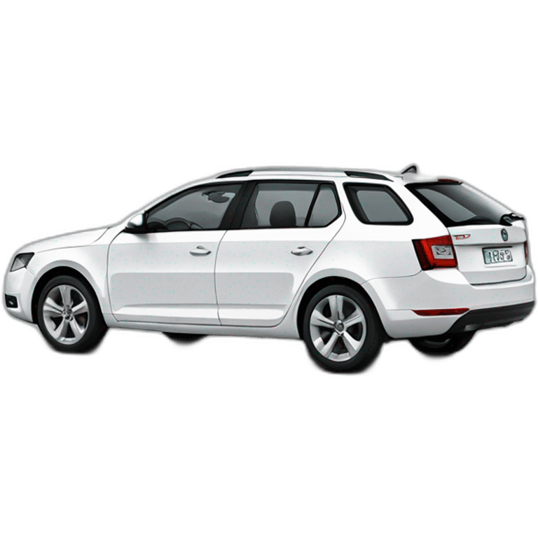 Skoda Octavia A5 white 2012 emoji