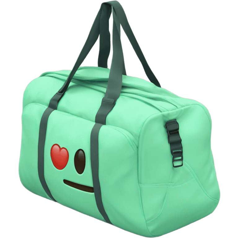 Gym duffle bag mint green color emoji