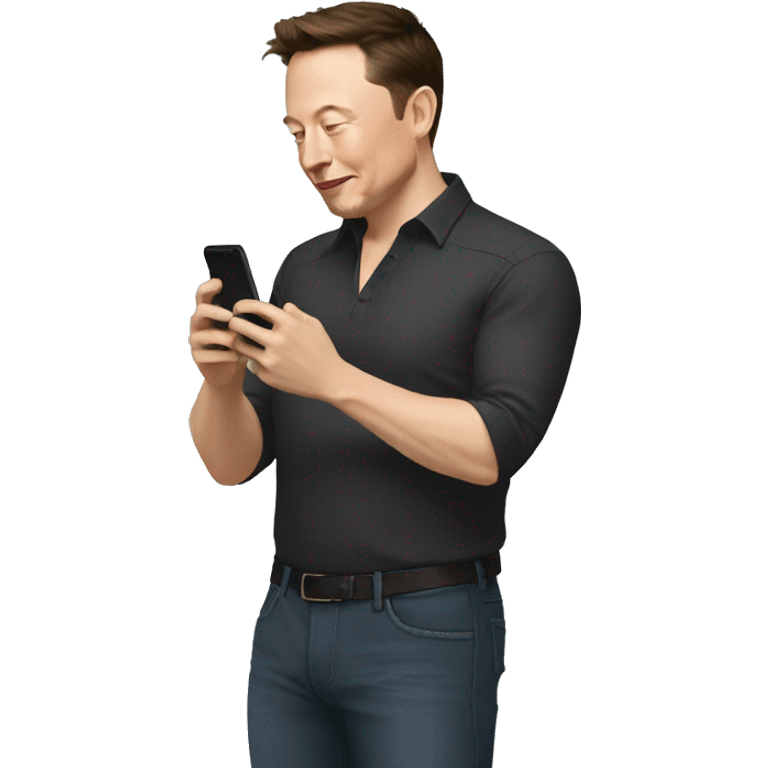 Elon musk tying on his phone emoji