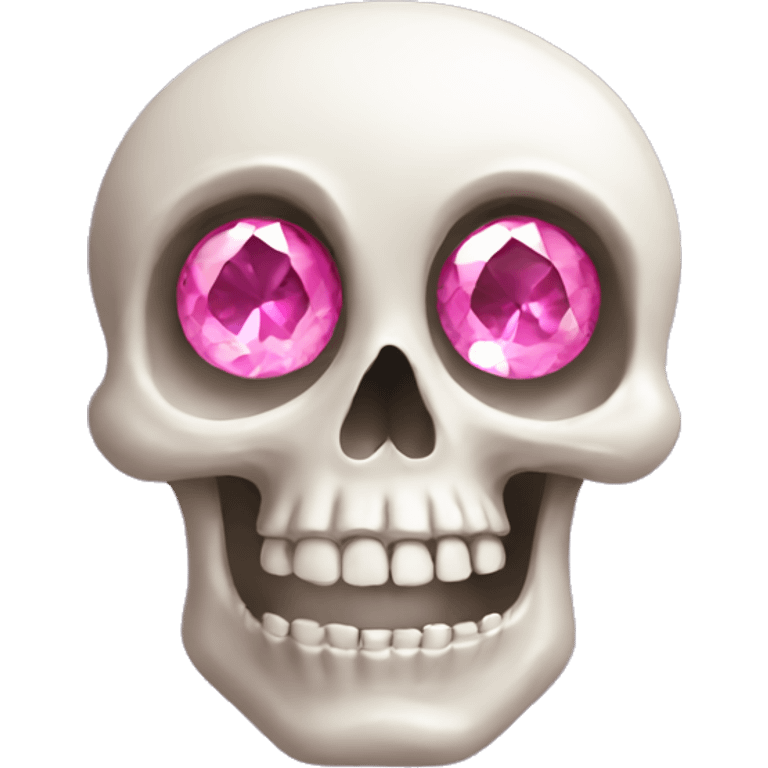 Skull with pink diamond eyes emoji