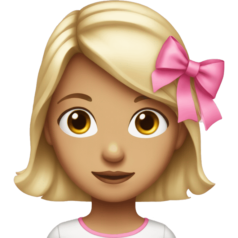 A girl with a pink bow emoji