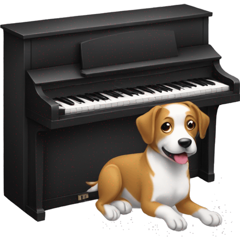 Perro tocando el piano emoji