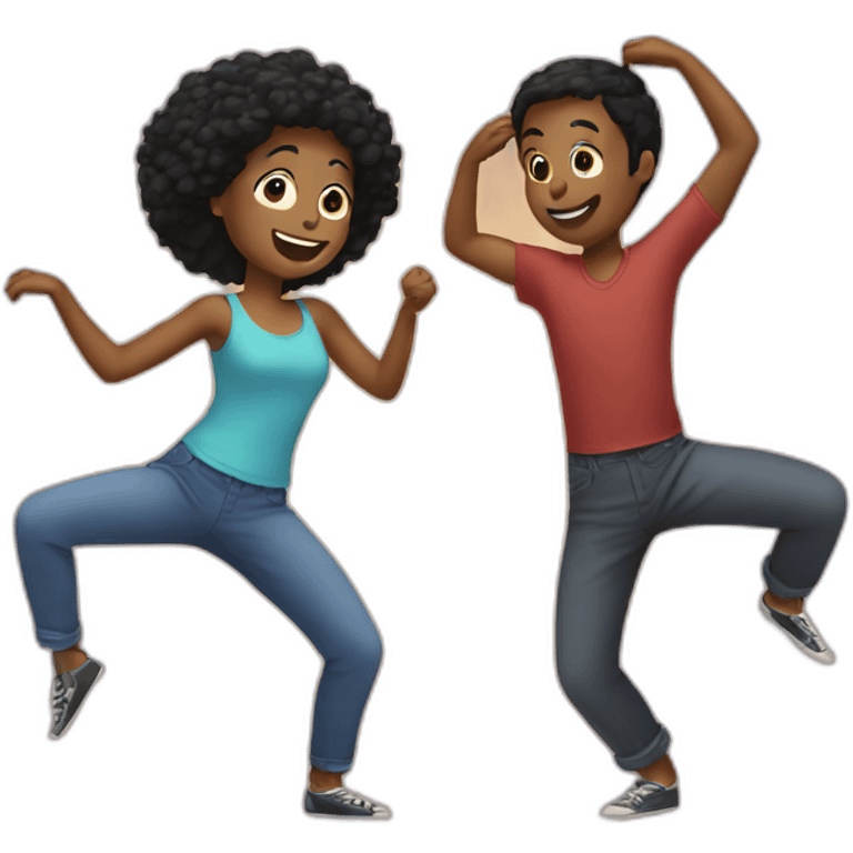 friends dancing emoji