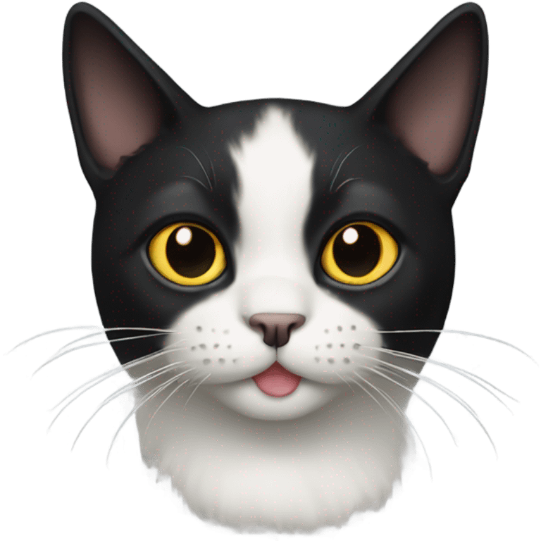 Black cat with white nose  emoji