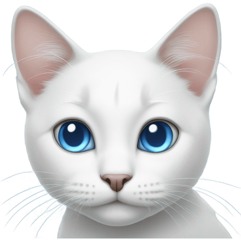 white cat blue eyes emoji