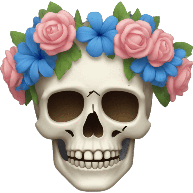 Skull with a flower crown  emoji