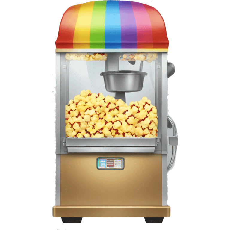 Rainbow popcorn machine emoji