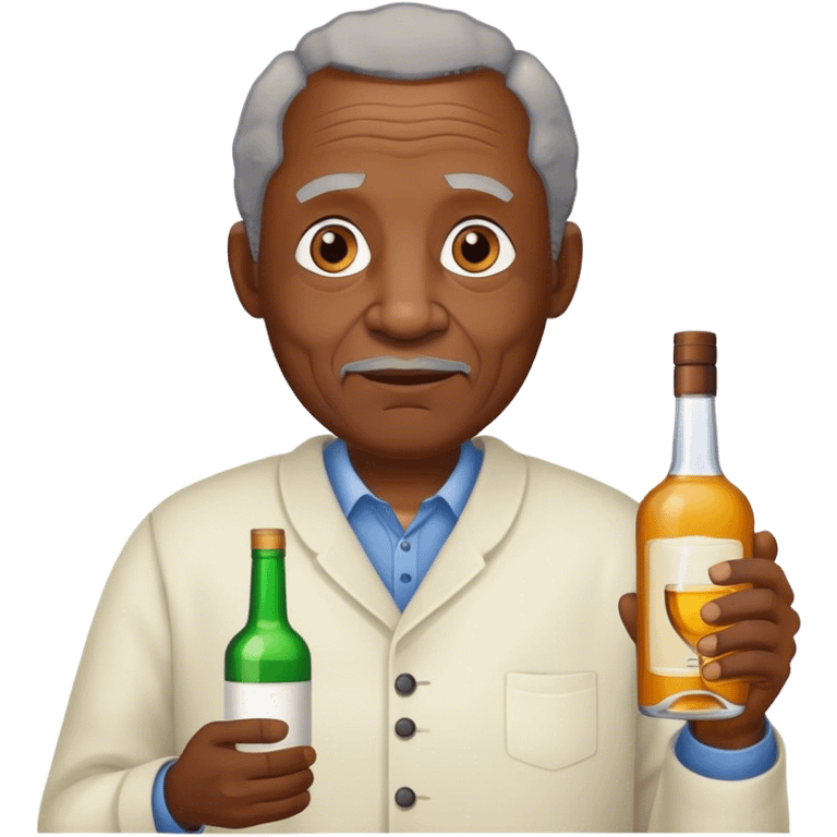 Old black man with alcohol  emoji