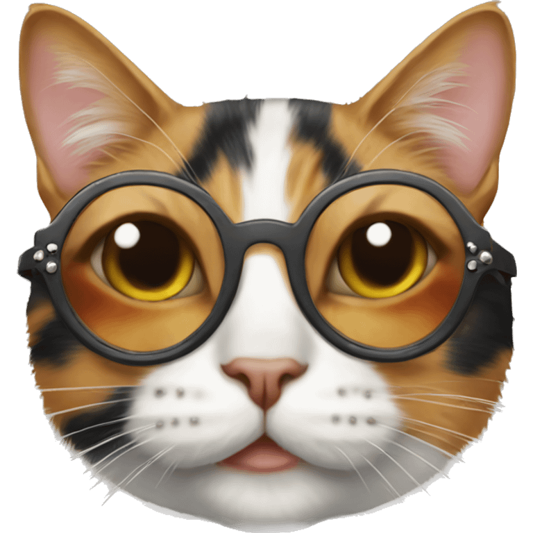 Calico Cat wearing studded sunglasses emoji