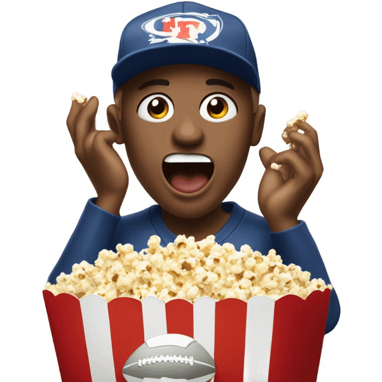 Football fan eating popcorn  emoji