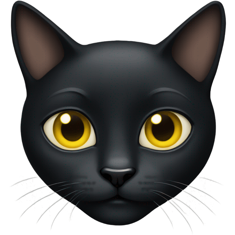 black cat with yellow eyes emoji