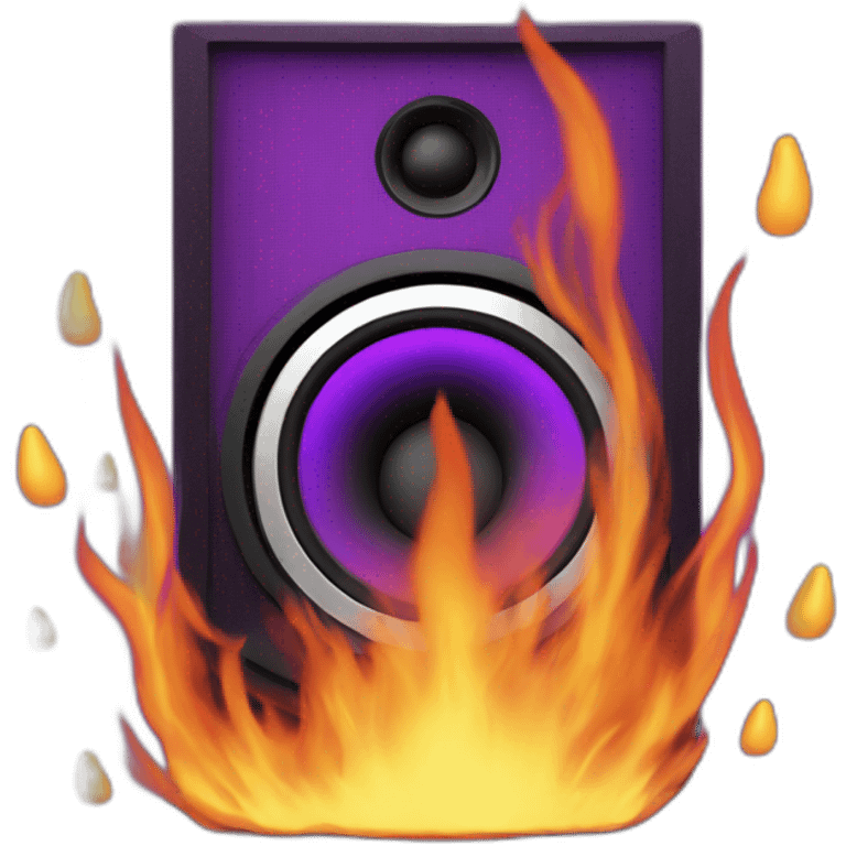 large speaker on violet flames emoji