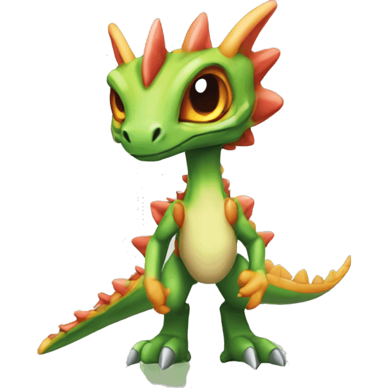 Colorful Edgy Chibi-Greymon-Flygon-Velociraptor emoji