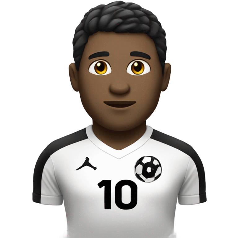 A soccer player with  shirt with white skin olor with black hair and a number 10 in his shirt  emoji