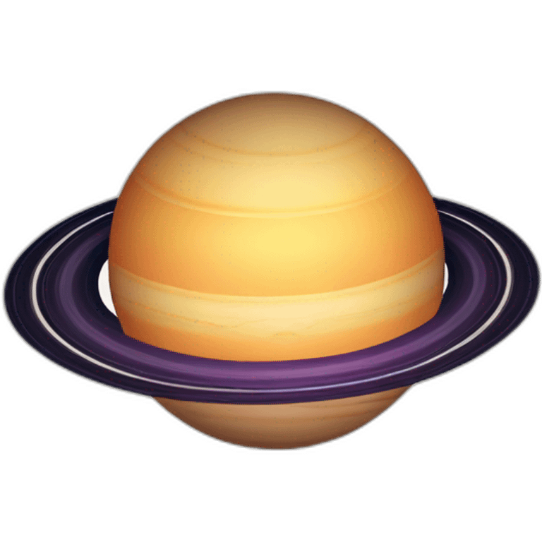 planet Saturn with a cartoon calm face with big beautiful eyes emoji