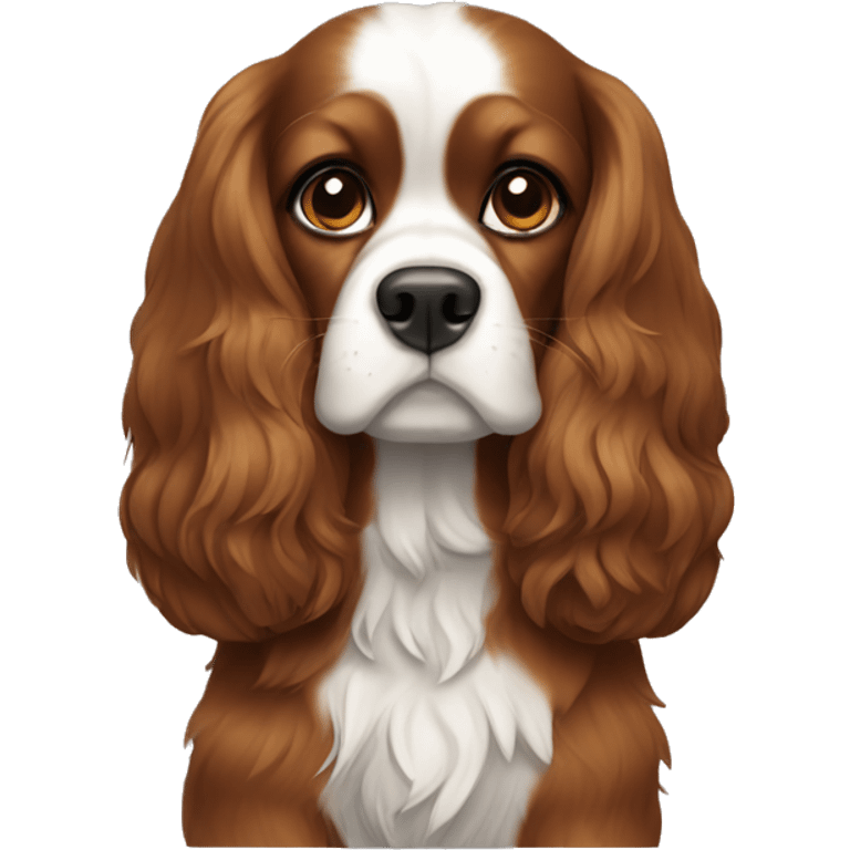 King Charles dog breed with brown hair emoji