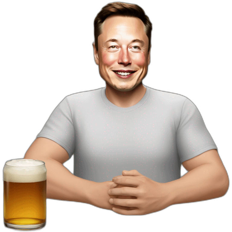 elon musk whith beer emoji