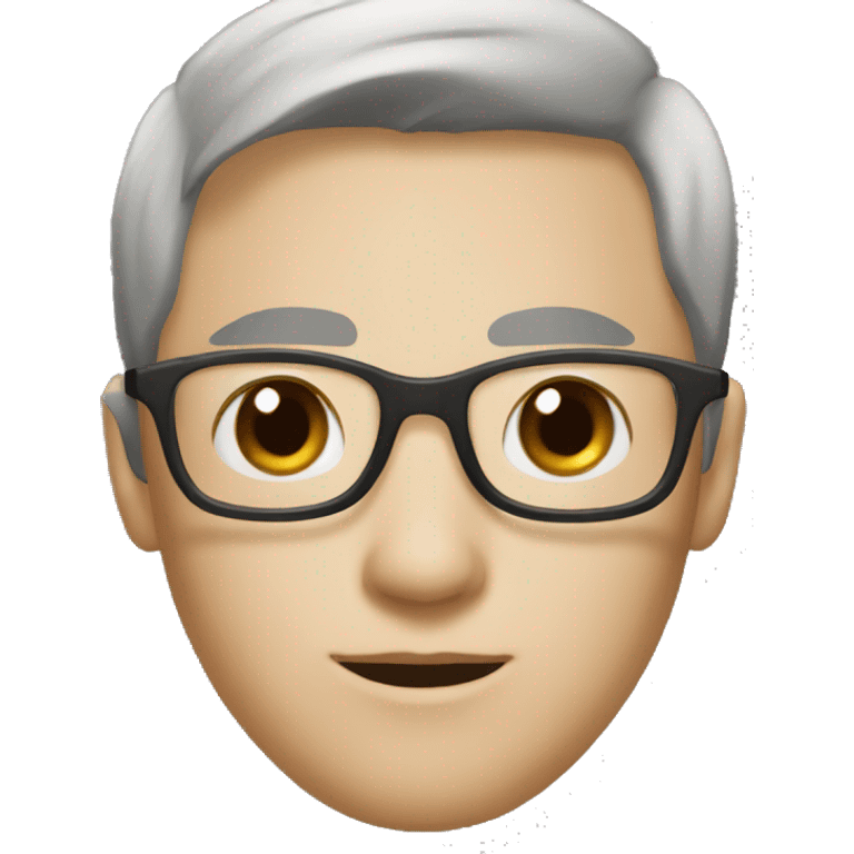 Create an avatar with brown eye, having short black hairstyle, with spectacle having fair skin emoji