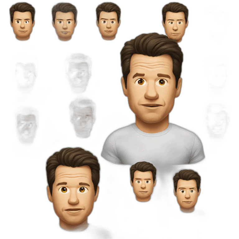 mark wahlberg cartoon wearing tee emoji