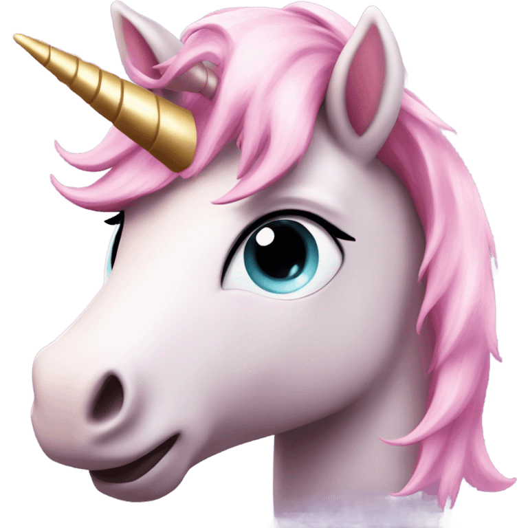 Super cute realistic pink unicorn  emoji