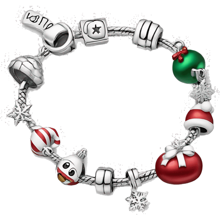 Christmas pandora charm bracelet  emoji