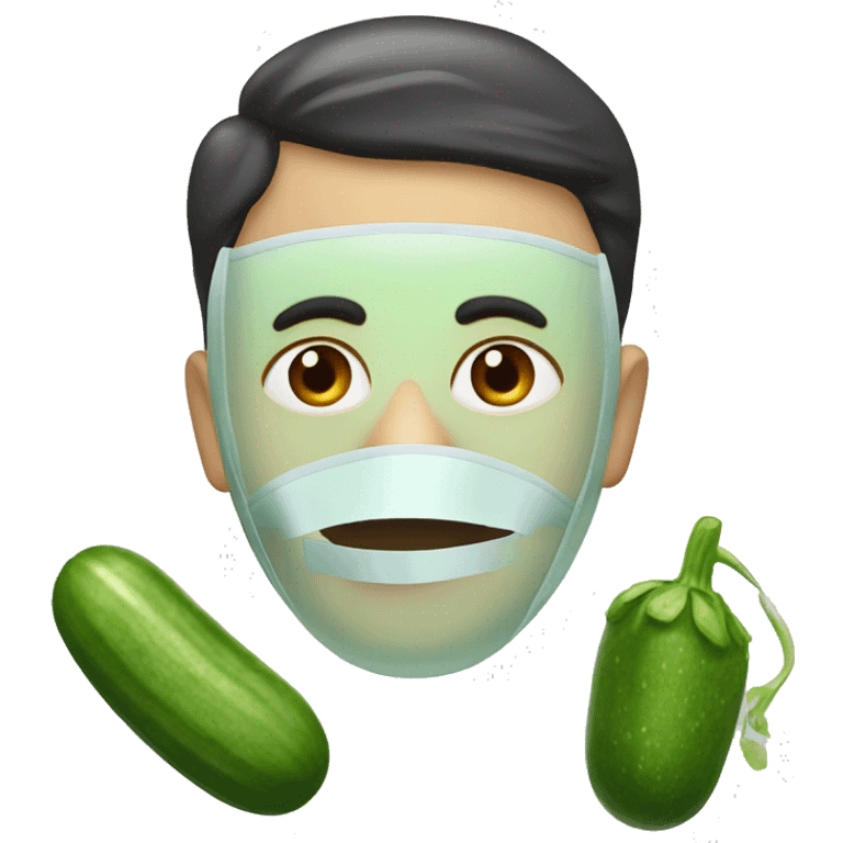 face with mask and cucumbers  emoji