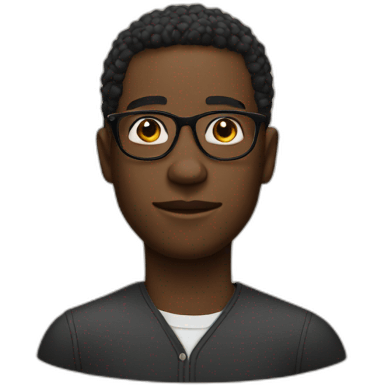 black person with glasses emoji