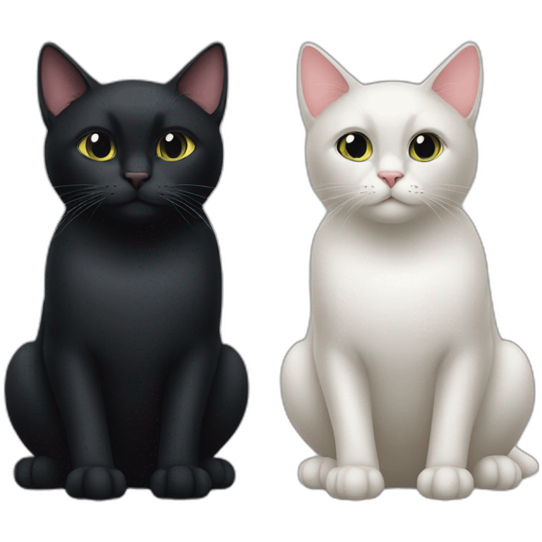 Black Cat versus siames cat emoji