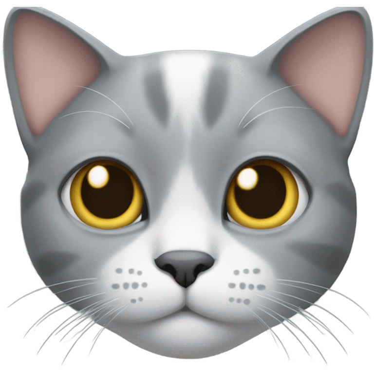 Grey cat with a white breast emoji